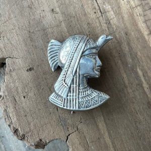 Vintage Sterling Silver Pharaoh Pin Brooch